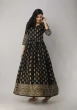 Women Printed Viscose Rayon Flared Kurta  (Black)