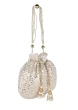 White Pearl Embellish Designer Potli Bag for Women