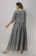 Women Printed Viscose Rayon Flared Kurta  (Grey)