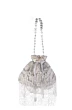 Silver Embellished Long Tassels Luxury Bridal Potli