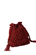 Red Hand Beaded Stone Evening Party Wear Clutch