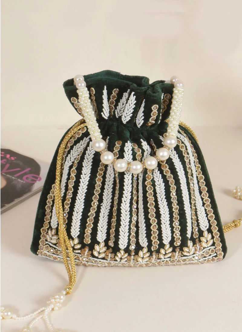 Black Sequined Party Wear Luxury Bridal Potli