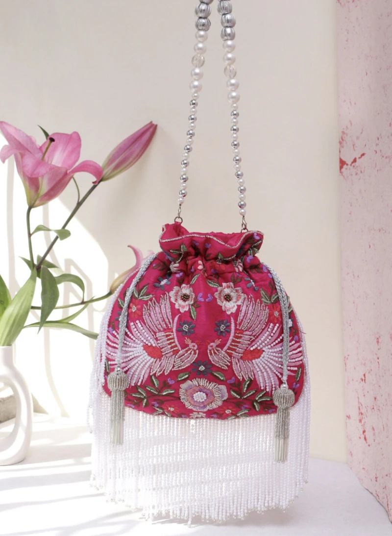 Peacock Handwork Stylish Bridal Potli bag