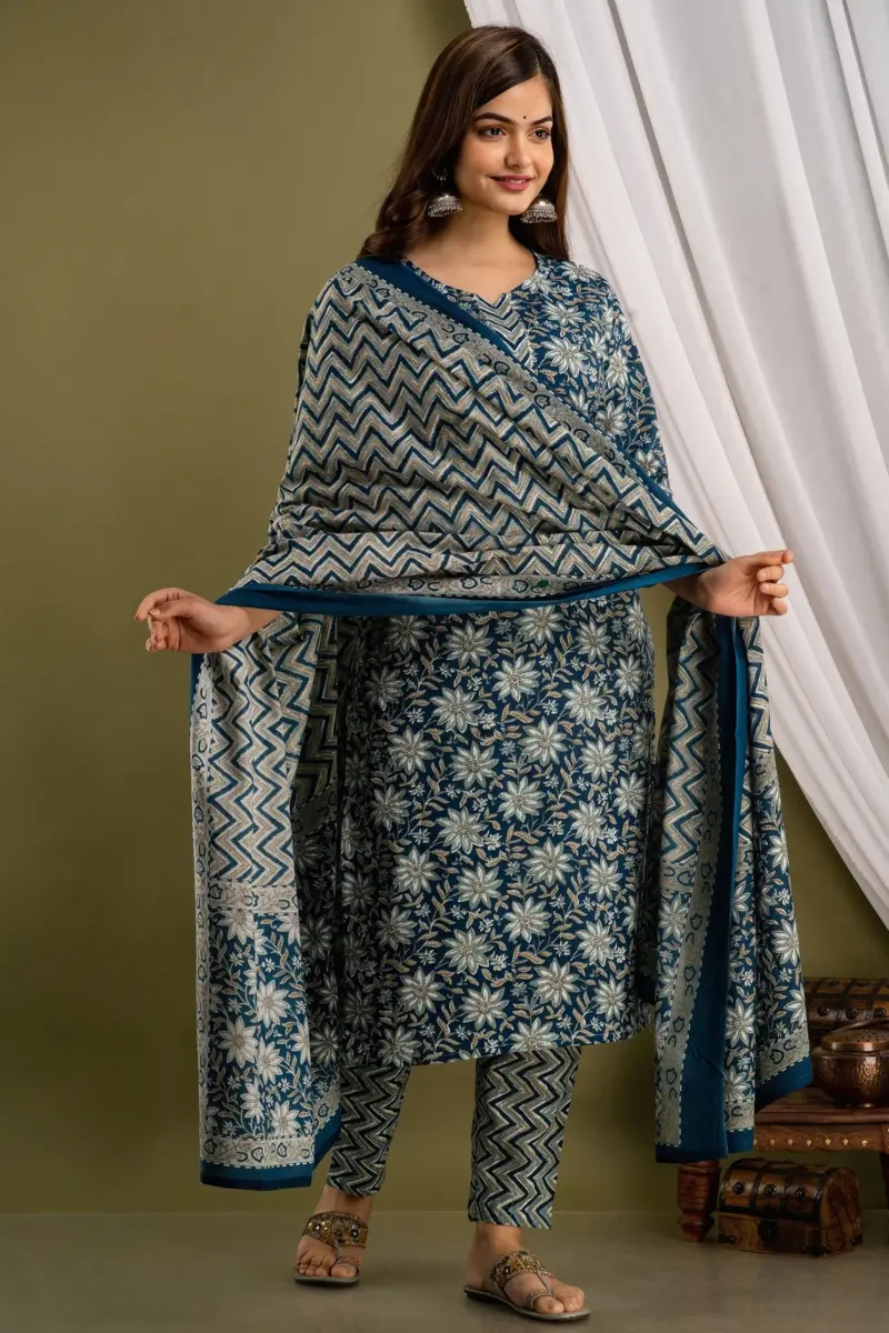 Indian cotton kurta set USA, salwar kameez online USA, Readymade Plus Size suit