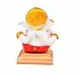 White Stone (Resin) God Ganesha with Rosewooden Base Car Dashboard Decor Statue | Hindu Idol God Ganesh Ganpati Decor Sculpture