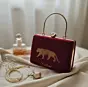 Women Tiger Embroidery Name Customized Clutch