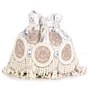 White and Pink Beaded Pearl Bridal Potli Bag