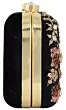 Stone Embedded Embroidered Box Clutch Bag Purse