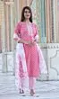 Katha Work Straight Cotton Kurta Set