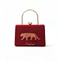 Women Tiger Embroidery Name Customized Clutch
