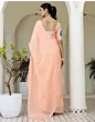 Handsfree Light Peach Satin Printed Saree