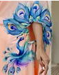 Handsfree Light Peach Satin Printed Saree