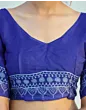 Women Handsfree Light Blue Satin Printed Saree