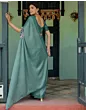 Handsfree Dusty Teal Green Satin Printed Saree