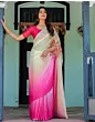 Handsfree White Satin Printed Saree