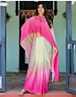 Handsfree White Satin Printed Saree