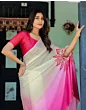 Handsfree White Satin Printed Saree