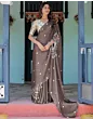 Handsfree Dark Brown Satin Printed Saree