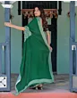 Handsfree Dark Green Satin Printed Saree