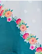 Handsfree Sky Blue Satin Floral Printed Saree
