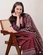 Women's Plus Size Rayon Printed Anarkali Maroon Kurta and Pant with Dupatta Set