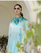 Handsfree Light Blue Satin Printed Saree