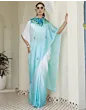 Handsfree Light Blue Satin Printed Saree