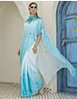 Handsfree Light Blue Satin Printed Saree