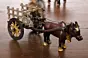 Brown Brass Antique Decorative SINGLE BULL Bullock Cart showpiece