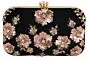 Stone Embedded Embroidered Box Clutch Bag Purse