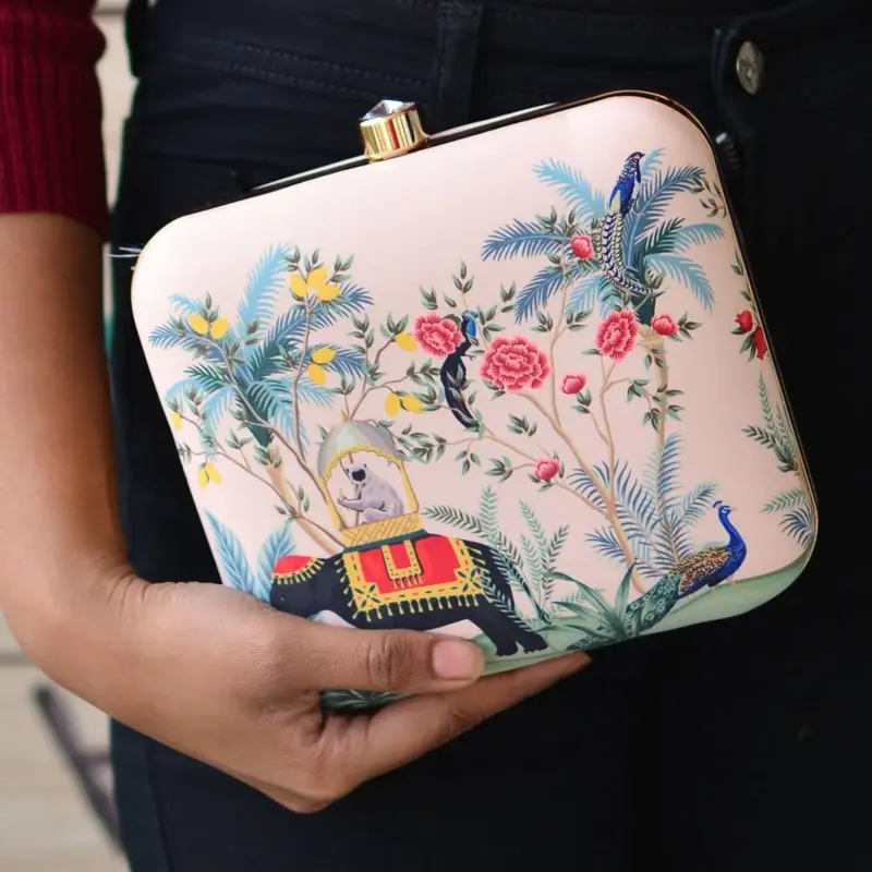 Women Elephant Printed Clutch