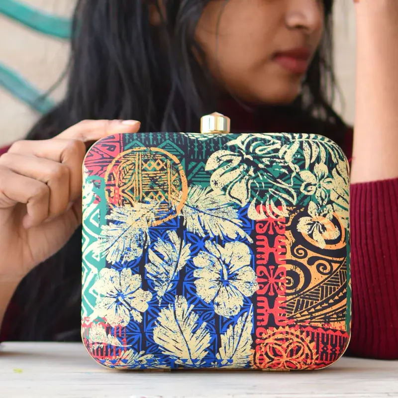 Women Multicolour Printed Clutch
