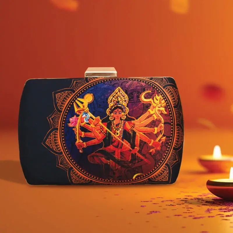 Women Durga Printed Clutch