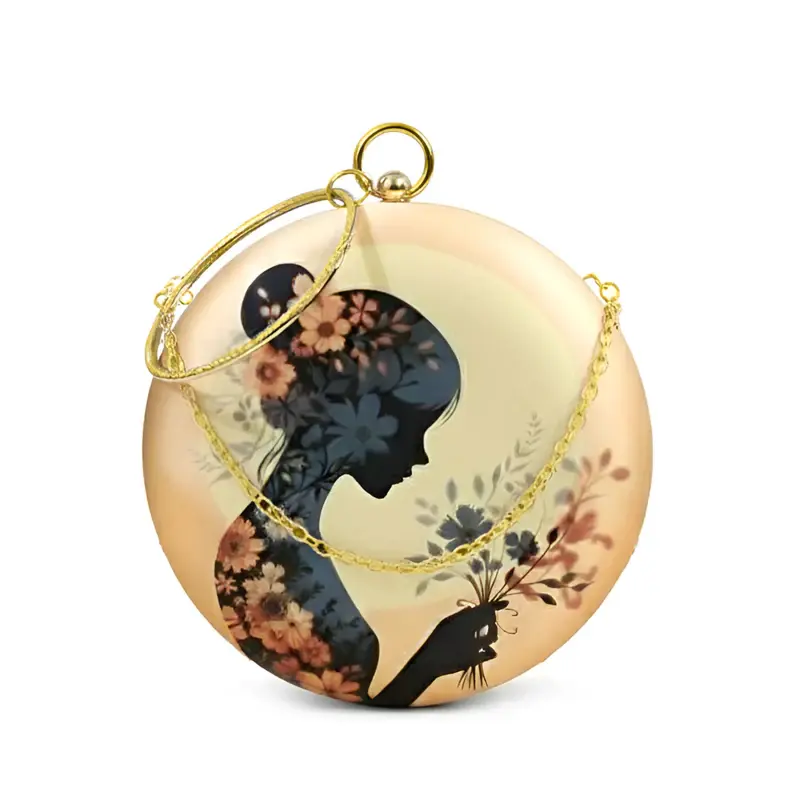 Woman Blooming Grace Round Clutch