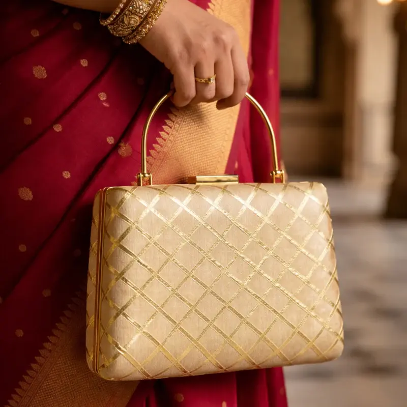 Women Gota Patti Fabric Clutch
