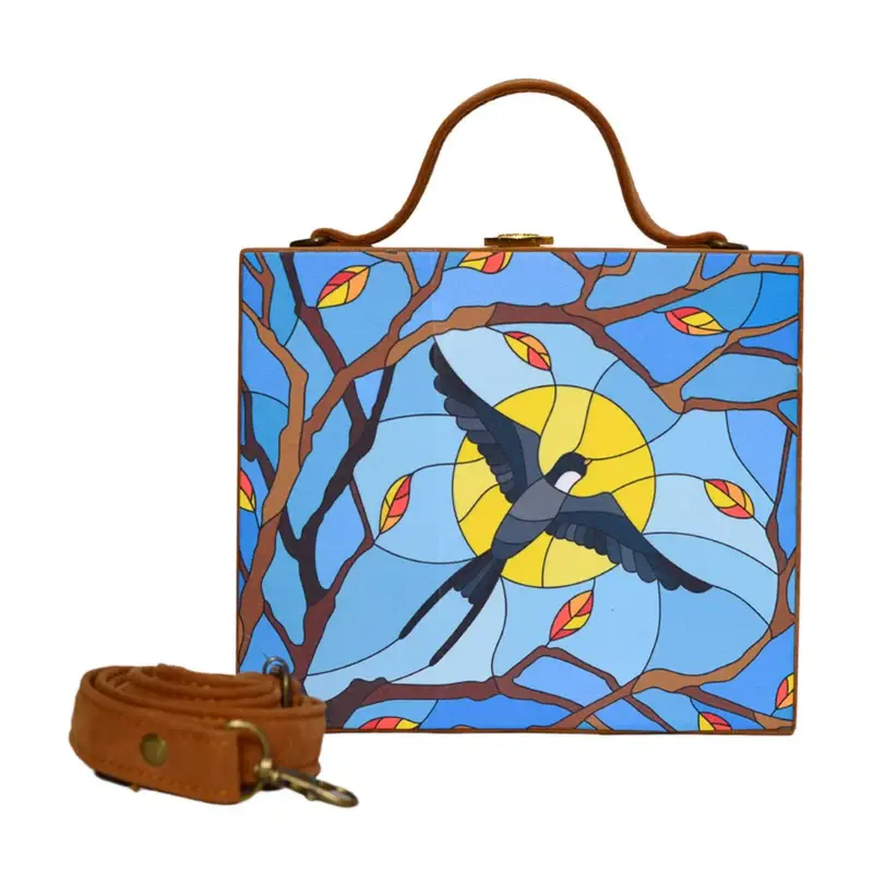 Woman Sun Backdrop Bird Clutch