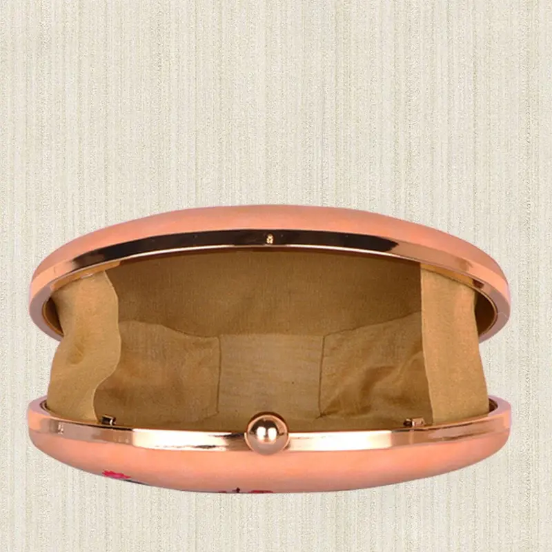 Women Oval Elephant Print Clutch