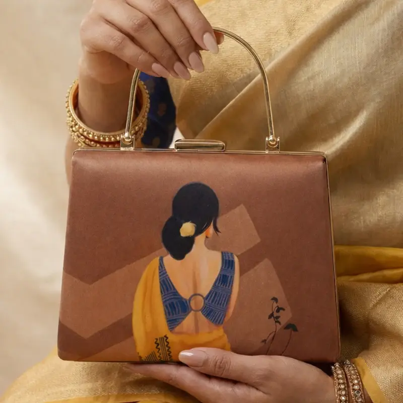 Women Indian Women Portrait Printed Clutch