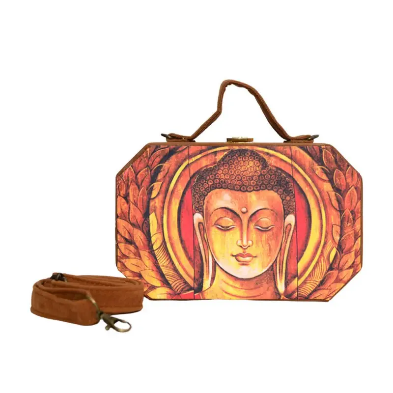 Woman Peace Buddha Print Clutch