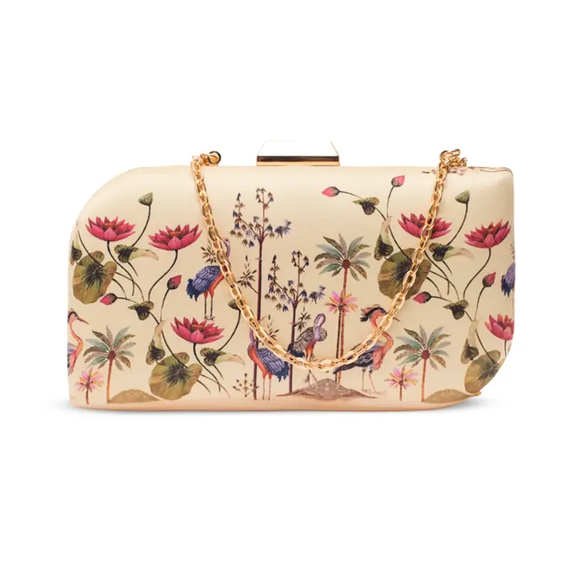 Woman Lotus Garden Royale Printed Clutch