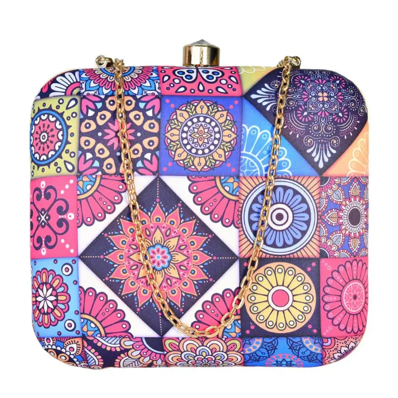Women Multipattern Mandala Clutch