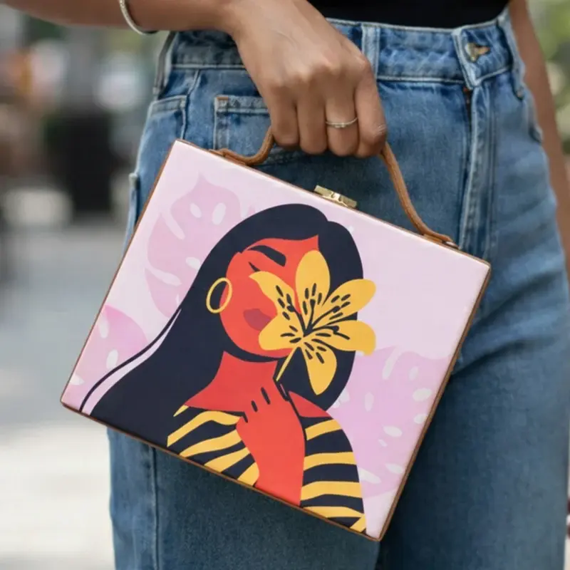 Women Yellow Flower Girl Clutch