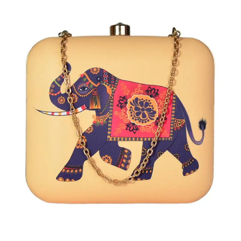 Women Elephant Printed Clutch