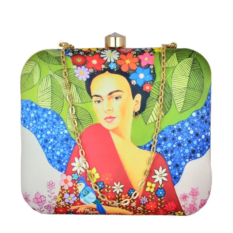 Women Red Dress Women Printed Clutch