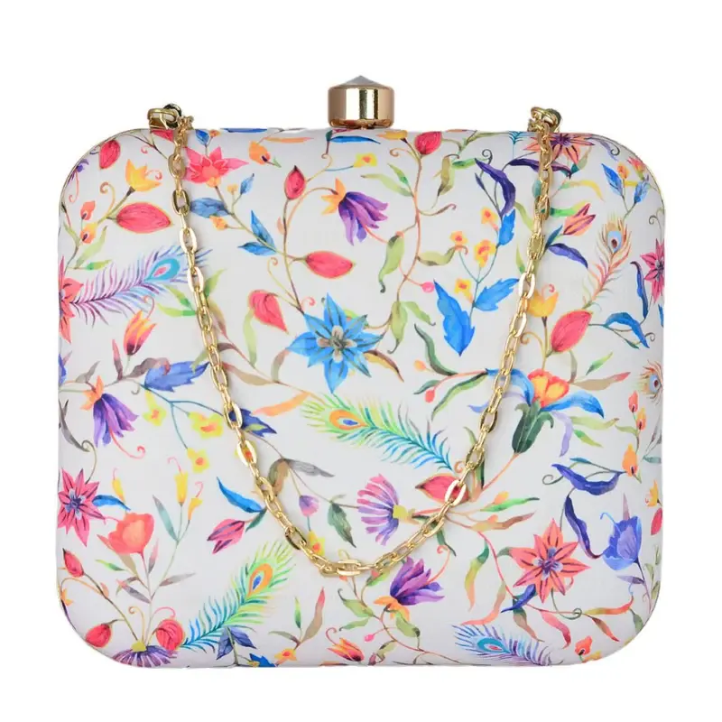 Women Multicolor Floral Print Clutch