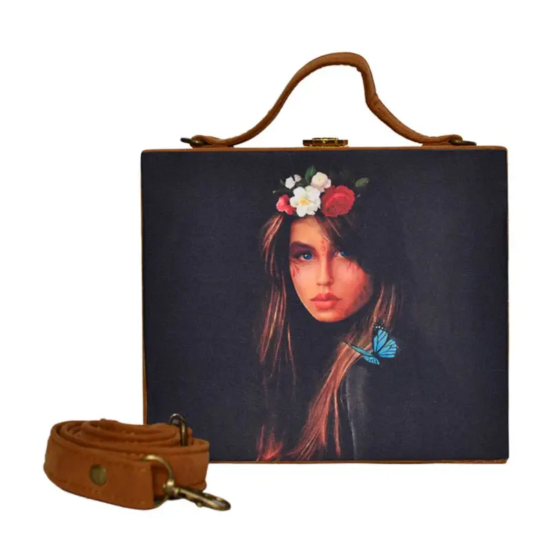 Women Native Blue Eyes Girl Clutch