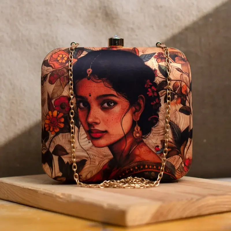 Women Gorgeous Indian Lady Portrait Clutch