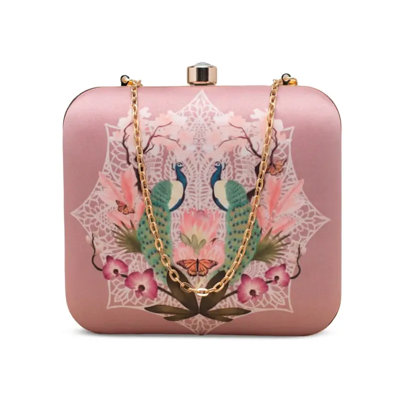 Woman Royal Peacock Printed Clutch