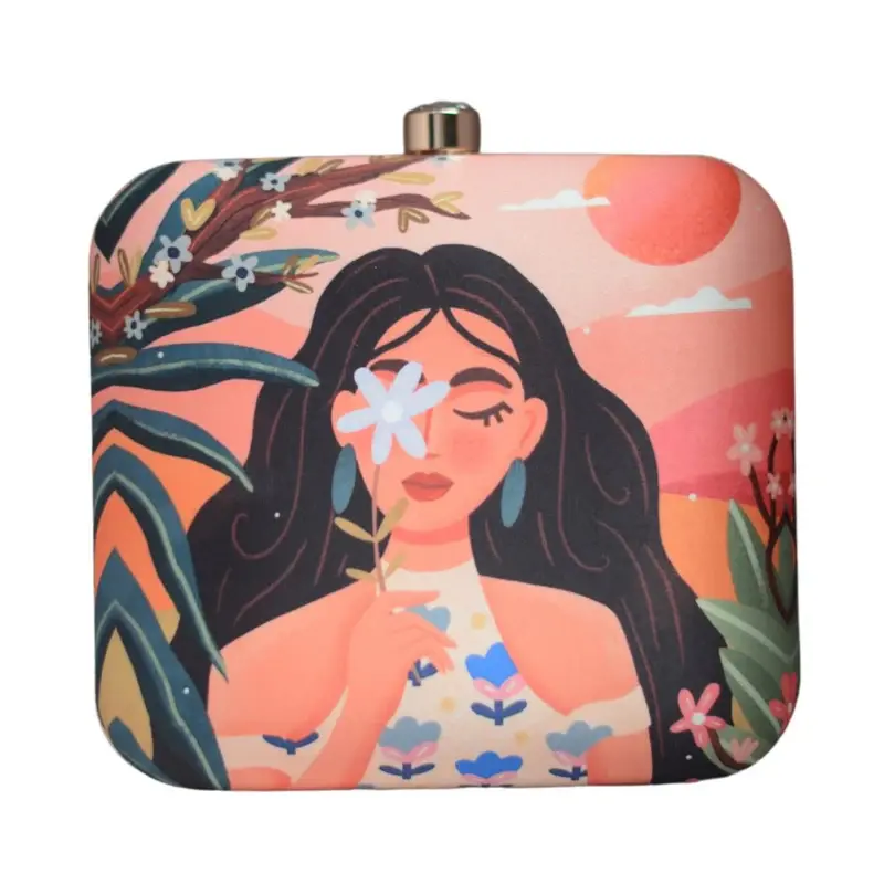 Women Beach Vibes Printed Clutch