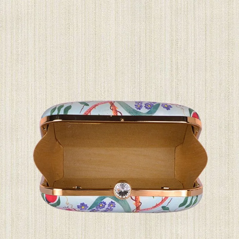 Women Bird & Leaf Printed Clutch